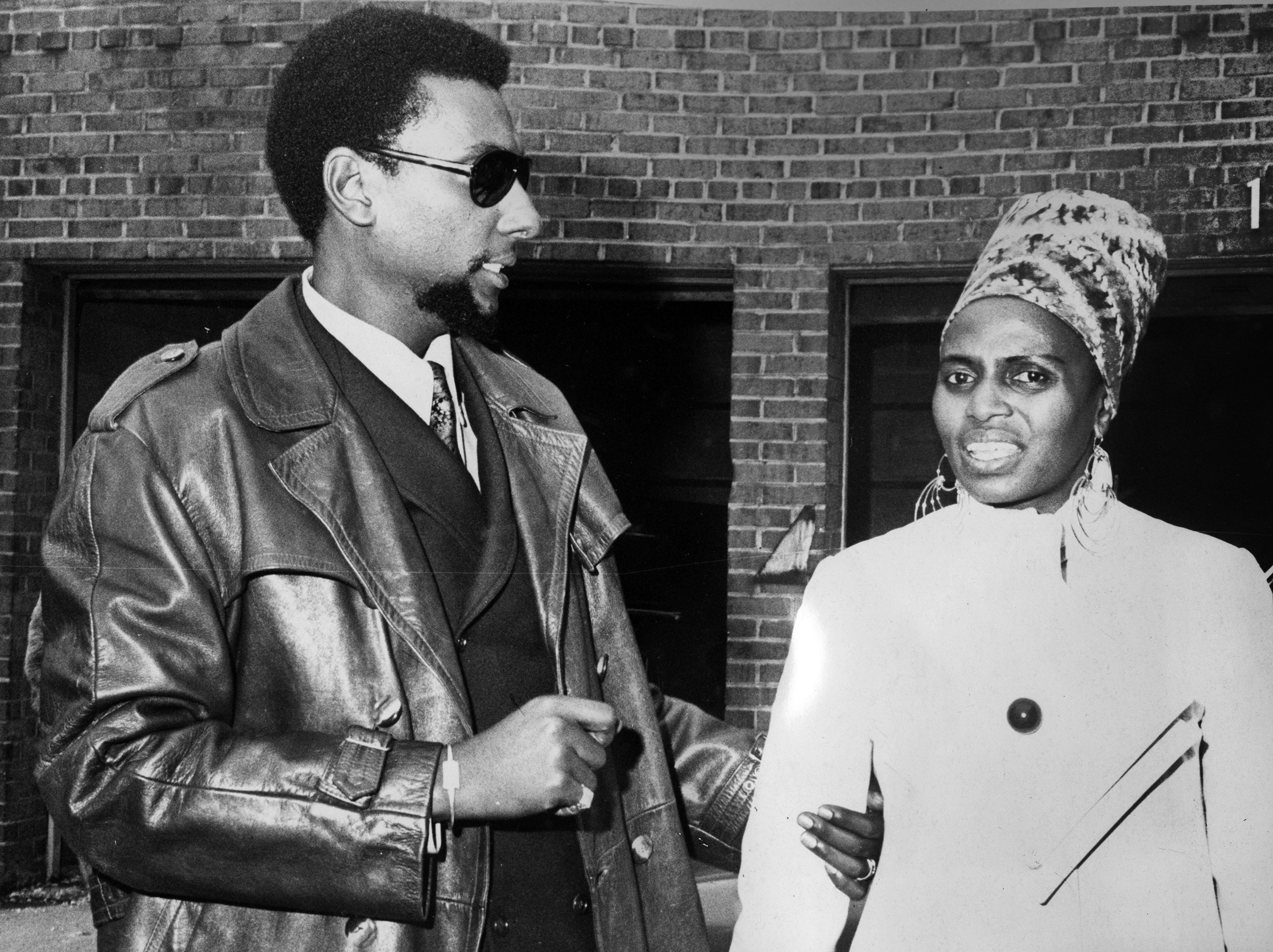 Trinidadian-born American civil rights and Pan-African activist Stokely Carmichael (aka Kwame Ture) with Miriam Makeba, 1968. Photo via <i>Afro American Newspapers</i>/Gado/Getty Images.